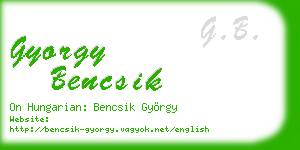 gyorgy bencsik business card