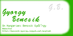 gyorgy bencsik business card